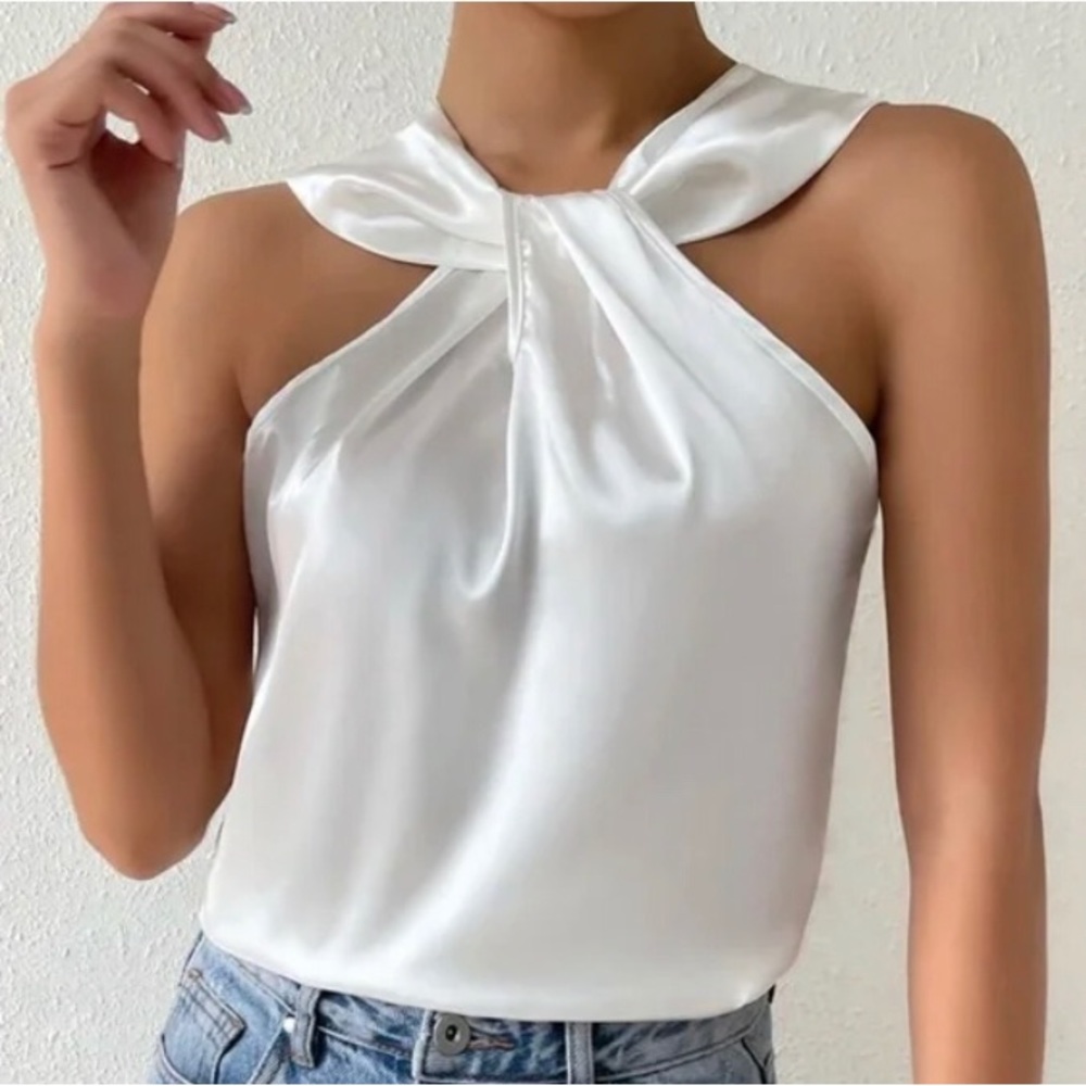 Luxe sexy twist neck tank top
